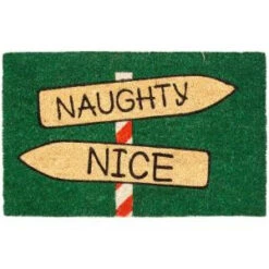Entryways Naughty Or Nice 17 In. X 28 In. Non-Slip Coir Door Mat-P2069 207050764