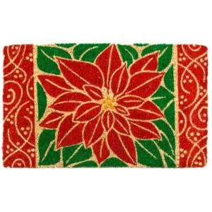 Entryways Perfect Poinsettia 18 in. x 30 in. Coir Door Mat-2083S 207050743 Entryways Perfect Poinsettia 18 In. X 30 In. Coir Door Mat-2083S 207050743 -Christmas Decoration Store entryways perfect poinsettia 18 in x 30 in. coir door mat 2083s