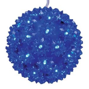 GE 5.5 in. 50-Light LED StayBright Blue Super Sphere-99304HD 206768275 GE 5.5 In. 50-Light LED StayBright Blue Super Sphere-99304HD 206768275 -Christmas Decoration Store ge 55 in. 50 light led staybright blue super sphere 99304hd