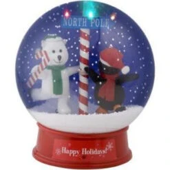 Gemmy 12 In. Animated Snow Globe-Polar Bear And Penguin-10738-78 100482346