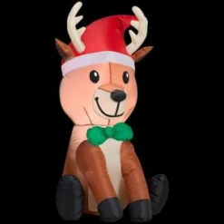 Gemmy 22.84 In. D X 23.62 In. W X 42.13 In. H Inflatable Outdoor Reindeer With Hat-39033 206997637