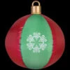 Gemmy 27.17 In. D X 27.17 In. W X 30.71 In. H Inflatable Fuzzy Hanging Ball Ornament (Red & Green)-38989 206997636 -Christmas Decoration Store gemmy 2717 in d x 2717 in w x 3071 in. h inflatable fuzzy hanging ball ornament red gre