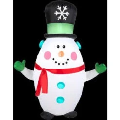 Gemmy 3.5 Ft. H Inflatable Happy Snowman With Snowflake Top Hat-88349X 206403211