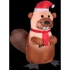 Gemmy 3.5 Ft. H Inflatable Holiday Beaver With Santa Hat And Scarf-88740X 206403213