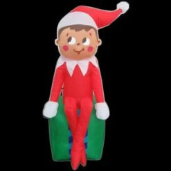 Gemmy 3.5 Ft. LED Inflatable Elf On Present-35847 205080992