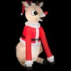 Gemmy 37 In. W X 42 In. D X 66 In. H Inflatable Rudolph In Santa Suit-88699 300082139 -Christmas Decoration Store gemmy 37 in w x 42 in d x 66 in. h inflatable rudolph in santa suit 88699