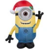 Gemmy 42 In. H Inflatable Minion Stuart With Santa Hat-38291 205919574 -Christmas Decoration Store gemmy 42 in. h inflatable minion stuart with santa hat 38291