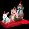 Gemmy 43 In. W X 72 In. D X 72 In. H Animated Inflatable Woodland Sled Scene-36440 300082130 -Christmas Decoration Store gemmy 43 in w x 72 in d x 72 in. h animated inflatable woodland sled scene 36440
