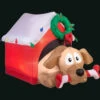 Gemmy 43.7 In. L X 66.14 In. W X 44.49 In. H Inflatable Animated Dog In Presents With Candy Cane Bone-36867X 300060726 -Christmas Decoration Store gemmy 437 in l x 6614 in w x 4449 in. h inflatable animated dog in presents with candy
