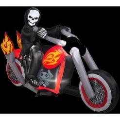 Gemmy 4.4 Ft. Inflatable Reaper Motorcycle Scene-52766X 206355141