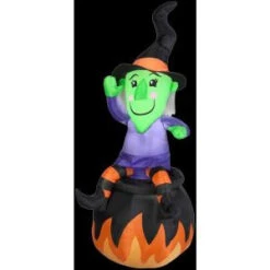 Gemmy 4.5 Ft. Inflatable Witch On Cauldron-58365X 206355153