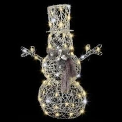 Gemmy 45.28 In. Frozen Fire Silver Snowman-36612X 300060766