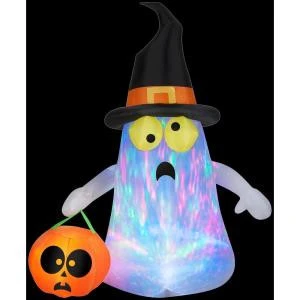 Gemmy 6 ft. Inflatable Projection Kaleidoscope Ghost with Witch Hat-51937X 206355140 Gemmy 6 Ft. Inflatable Projection Kaleidoscope Ghost With Witch Hat-51937X 206355140 -Christmas Decoration Store gemmy 6 ft. inflatable projection kaleidoscope ghost with witch hat
