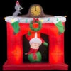 Gemmy 63.39 In. D X 29.13 In. W X 66.14 In. H Animated Inflatable Santa's Head Popping Down At Fireplace Scene-39462 206997642 -Christmas Decoration Store gemmy 6339 in d x 2913 in w x 6614 in. h animated inflatable santa39s head popping down