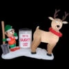 Gemmy 72 In. W X 35 In. D X 58 In. H Inflatable Reindeer Clean Up Scene-36432 300082132 -Christmas Decoration Store gemmy 72 in w x 35 in d x 58 in. h inflatable reindeer clean up scene 36432