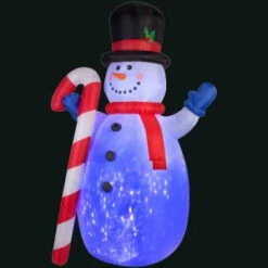 Gemmy 72.05 In. L X 54.72 In. W X 120.08 In. H Inflatable Projection Kaleidoscope Snowman-36726X 300060740