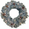 General Foam 24 In. Pre Lit Siberian Artificial Wreath With Clear Lights And Pine Cones-HD-W24922C 203321048 -Christmas Decoration Store general foam 24 in. pre lit siberian artificial wreath with clear lights and pine cones