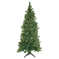 General Foam 6.5 Ft. Pre-Lit Quarter Artificial Christmas Tree With Clear Lights-HD-QT65C15 203321249