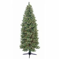 General Foam 9 Ft. Pre-Lit Slender Spruce Artificial Christmas Tree With Clear Lights-HD-LP90C85 203321375