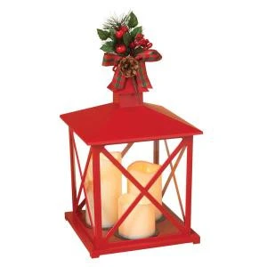 Gerson 14.76 in. H Red Plastic Lantern with Glass, Pinecone and Mistletoe with Plaid Bow and 3 LED Plastic Candles-2300730EC 300358785 Gerson 14.76 In. H Red Plastic Lantern With Glass, Pinecone And Mistletoe With Plaid Bow And 3 LED Plastic Candles-2300730EC 300358785 -Christmas Decoration Store gerson 1476 in. h red plastic lantern with glass pinecone and mistletoe with plaid bow