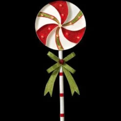 Gerson 39 In. H Battery Operated Lighted Metal Holiday Pinwheel Lollipop Yard Stake-2273260HD-2B 206997387