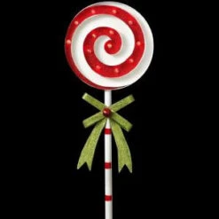Gerson 39 In. H Battery Operated Lighted Metal Holiday Swirl Lollipop Yard Stake-2273260HD-2A 206997386
