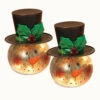 Gerson 8 In. H Electric Lighted Crackle Glass Snowman (Pack Of 2)-2099880EC 300349648 1 Gerson 8 In. H Electric Lighted Crackle Glass Snowman (Pack Of 2)-2099880EC 300349648 -Christmas Decoration Store gerson 8 in. h electric lighted crackle glass snowman pack of 2 2099880ec