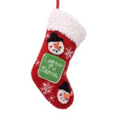 Glitzhome 19 In. Polyester/Acrylic Hooked Christmas Stocking With Snowmen-JK25650PF 207053502
