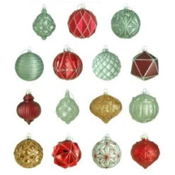 Home Accents Holiday 100 Mm Winter Tidings Ornament Assortment (15-Count)-HEGL23WT 207045497