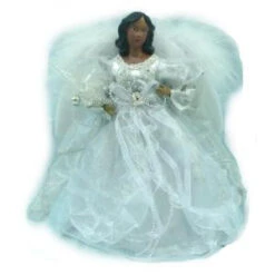 Home Accents Holiday 12 In. A/F LED Fiber Optic Angel Silver Tree Topper-A-7070B AF 206954392
