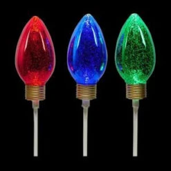 Home Accents Holiday 19 In. LED Illuminated Christmas C7 Bulb Pathway Markers (Set Of 3)-6201-19247HDD 206963261