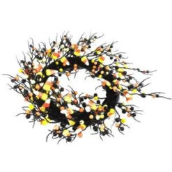 Home Accents Holiday 20 In. Artificial Wreath With Candy Corn-SIMUS0073 206791309