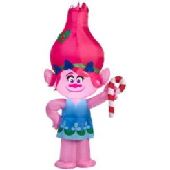 Home Accents Holiday 21.65 In. W X 12.99 In. D X 42.13 In. H Lighted Inflatable Poppy With Candy Cane-38766 206950540