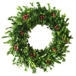 Home Accents Holiday 22 In. Boxwood Dried Wreath With Berries-A0115-221 206944945