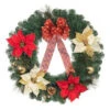 Home Accents Holiday 24 In. Red And Gold Poinsettia Wreath-2323300HD 206954312 -Christmas Decoration Store home accents holiday 24 in. red and gold poinsettia wreath 2323300hd