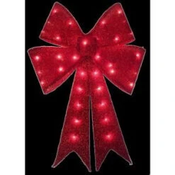 Home Accents Holiday 24 In. Red Lighted Bow (Set Of 2)-TY419-914-2 203765456