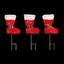Home Accents Holiday 30-Light Red Boots Pathway Light (Set Of 3)-TY273-1114 205928178