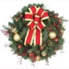 Home Accents Holiday 32 In. LED Pre-Lit Hilltop Artificial Christmas Wreath With Ribbon, Baubles And 50 Battery-Operated Warm-White Lights-CHZH1761699THY 206771212 -Christmas Decoration Store home accents holiday 32 in. led pre lit hilltop artificial christmas wreath with ribbon