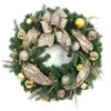 Home Accents Holiday 32 In. LED Pre-Lit Manhattan Artificial Christmas Wreath With Ribbons, Baubles, 50 Battery-Operated Warm-White Lights-BOWOTHD1606THY 206771202 -Christmas Decoration Store home accents holiday 32 in. led pre lit manhattan artificial christmas wreath with ribb