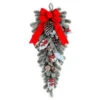Home Accents Holiday 32 In. Snowy Pine Teardrop With Pinecones Berries And Red Velvet Bow-2321050HD 206771264 -Christmas Decoration Store home accents holiday 32 in. snowy pine teardrop with pinecones berries and red velvet b