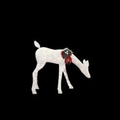 Home Accents Holiday 33 In. LED Lighted White PVC Grazing Doe-TY413-1611-1 206954519