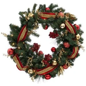 Home Accents Holiday 36 in. Battery Operated Plaza Artificial Wreath with 50 Clear LED Lights-BOWOTHD173C 205915402 Home Accents Holiday 36 In. Battery Operated Plaza Artificial Wreath With 50 Clear LED Lights-BOWOTHD173C 205915402 -Christmas Decoration Store home accents holiday 36 in. battery operated plaza artificial wreath with 50 clear led