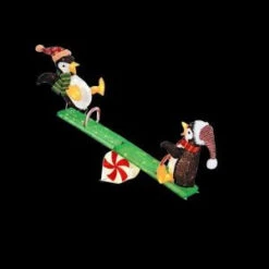 Home Accents Holiday 48 In. LED Lighted Tinsel Penguins On Seesaw-TY753-1614-0 206963077