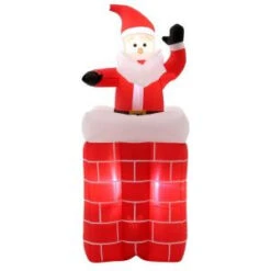 Home Accents Holiday 5 Ft. H Inflatable Animated Santa Rises From Chimney-86119 205919615
