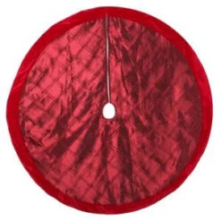 Home Accents Holiday 56 In. Burgundy Pintucked Satin Christmas Tree Skirt-2564283-1HC 204081473