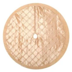 Home Accents Holiday 56 In. Gold Pintucked Satin Christmas Tree Skirt-2564283-3HC 204081475