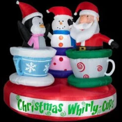 Home Accents Holiday 6 Ft. Airblown Animated Tea Cup Ride With Santa, Snowman And Penquin-85984X 203462235