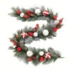 Home Accents Holiday 6 Ft. Flocked Pine Garland With Red And White Balls-2321210HD 206771281 -Christmas Decoration Store home accents holiday 6 ft. flocked pine garland with red and white balls 2321210hd