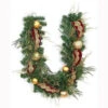 Home Accents Holiday 6 Ft. LED Pre-Lit Valenzia Artificial Garland With Red And Gold Ribbon, 50 Battery-Operated Warm White Lights-CHZH17616104THY 206771192