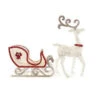 Home Accents Holiday 65 In. LED Lighted White Deer And 46 In. LED Lighted Sleigh-TY083-1618 206963336